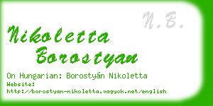 nikoletta borostyan business card